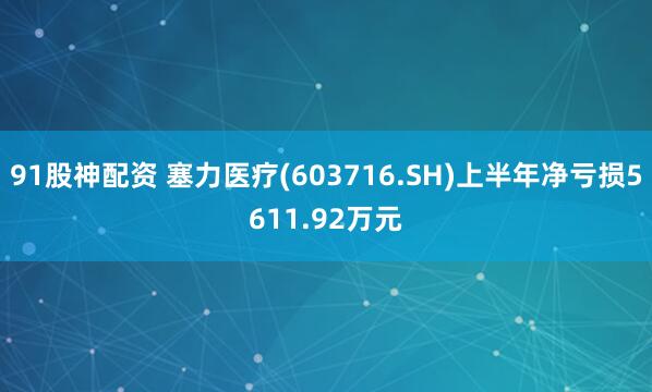 91股神配资 塞力医疗(603716.SH)上半年净亏损5611.92万元